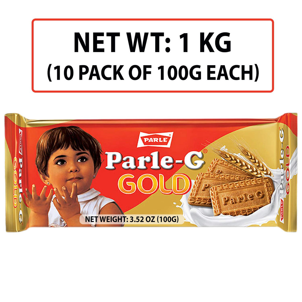 Parle G Gold Biscuits 1kg 10 Pack Of 100g Commerce Foods